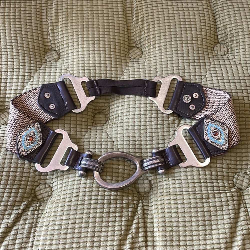 Custom crystal leather belt